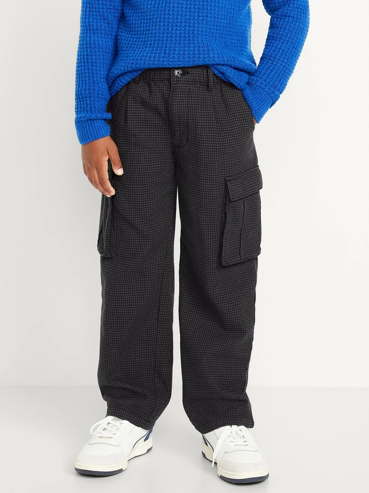 Baggy Plaid Cargo Pants for Boys