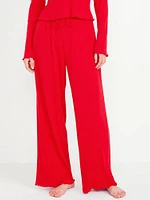 High-Waisted Ribbed Pajama Pants