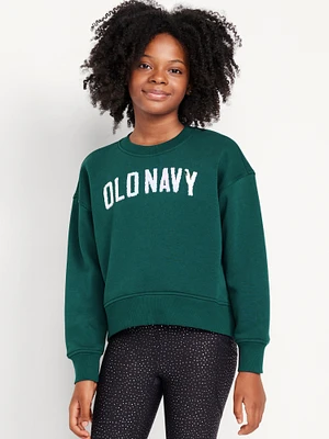 Vintage Oversized Logo-Graphic Sweatshirt for Girls