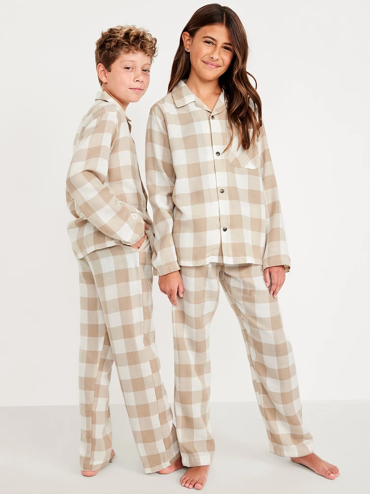 Gender-Neutral Printed Button-Front Pajama et for Kids