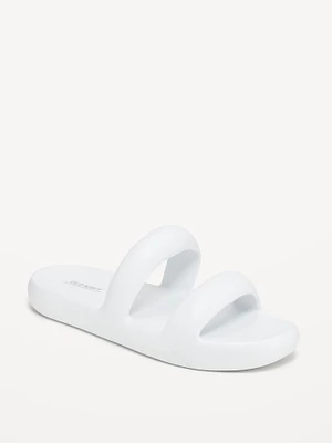 Double-Strap Puff Slide Sandals