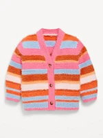 Striped Eyelash Button-Front Cardigan Sweater for Baby