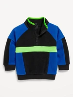 Oversized Microfleece Quarter-Zip Sweater for Toddler Boys