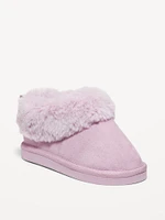 Faux-Suede Faux-Fur Lined Mini Boots for Toddler Girls