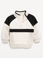 Oversized Microfleece Quarter-Zip Sweater for Toddler Boys