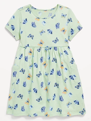 Printed Jersey-Knit Short-Sleeve Dress for Toddler Girls