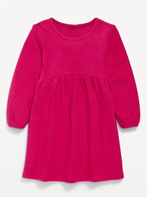 Long-Sleeve Thermal-Knit Dress for Toddler Girls