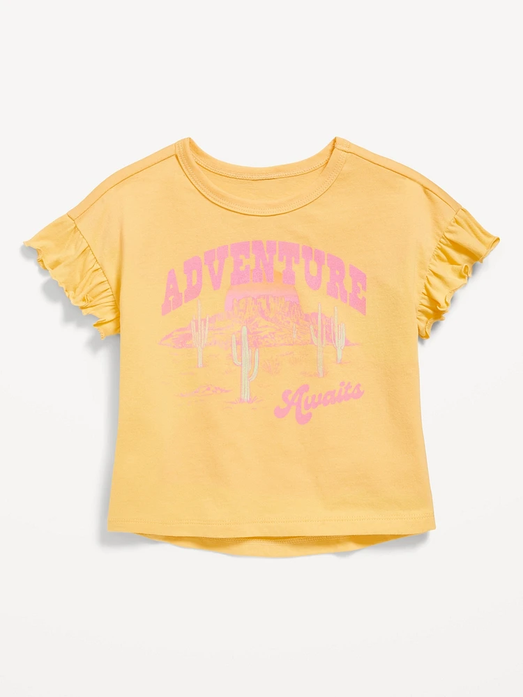 Short Ruffle-Sleeve T-Shirt for Toddler Girls