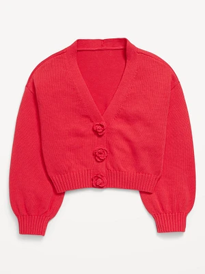 Button-Front Cardigan Sweater for Girls