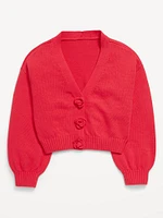 Button-Front Cardigan Sweater for Girls