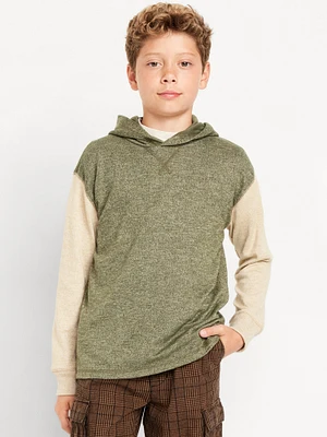 Cozy-Knit Long-Sleeve Hooded T-Shirt for Boys