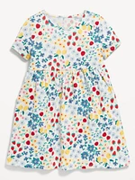 Printed Jersey-Knit Short-Sleeve Dress for Toddler Girls