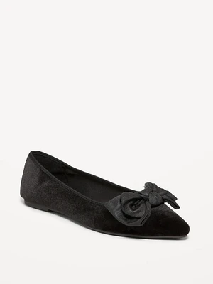 Velvet Pointed-Toe Flats