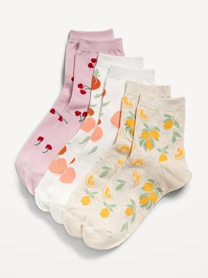 Novelty Quarter Crew Socks 3-Pack for Women