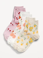 Novelty Quarter Crew Socks 3-Pack for Women