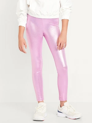 Shiny Foil Print Leggings for Girls