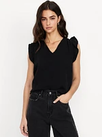 Sleeveless Crinkle Gauze Top