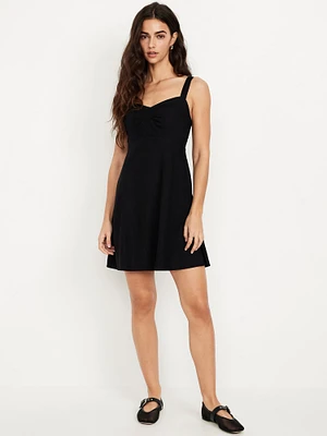 Fit & Flare Crepe Mini Dress