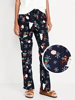 Mid-Rise Printed Flannel Pajama Pants