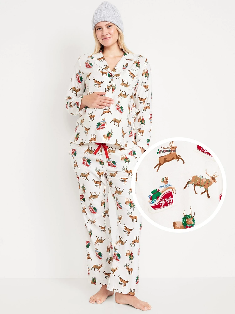 Maternity Matching Flannel Pajama Set