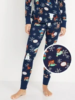 High-Waisted Printed Waffle Pajama Leggings for Women