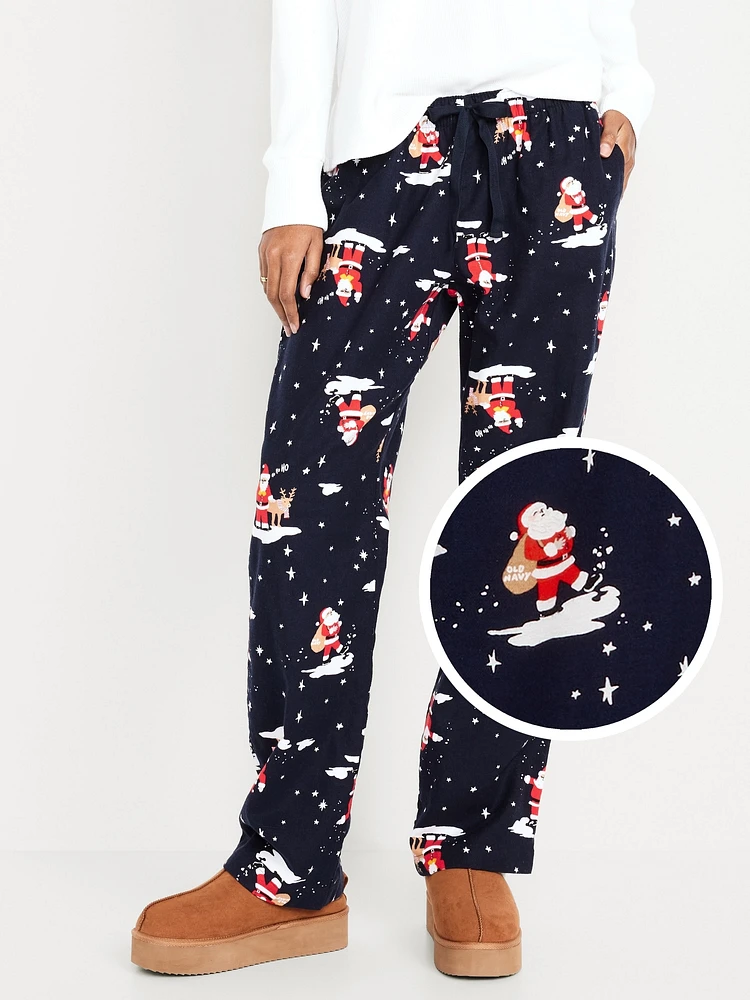 Mid-Rise Printed Flannel Pajama Pants