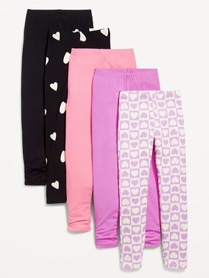 High-Waisted Leggings Variety 5-Pack for Girls