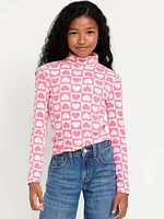 ong-Sleeve Mock-Neck Top for Girls