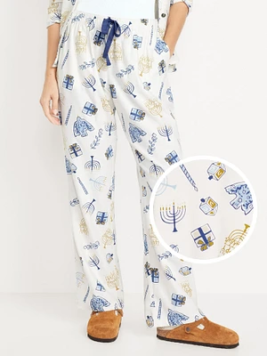 Mid-Rise Printed Flannel Pajama Pants