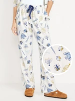 Mid-Rise Printed Flannel Pajama Pants