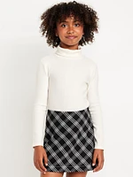 ong-Sleeve Mock-Neck Top for Girls