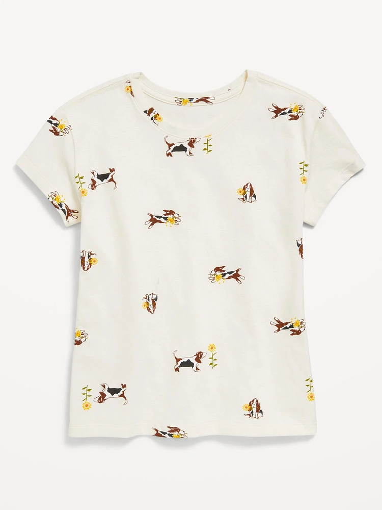 Softest Short-Sleeve Printed T-Shirt for Girls