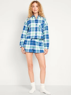 Flannel Pajama Short Set