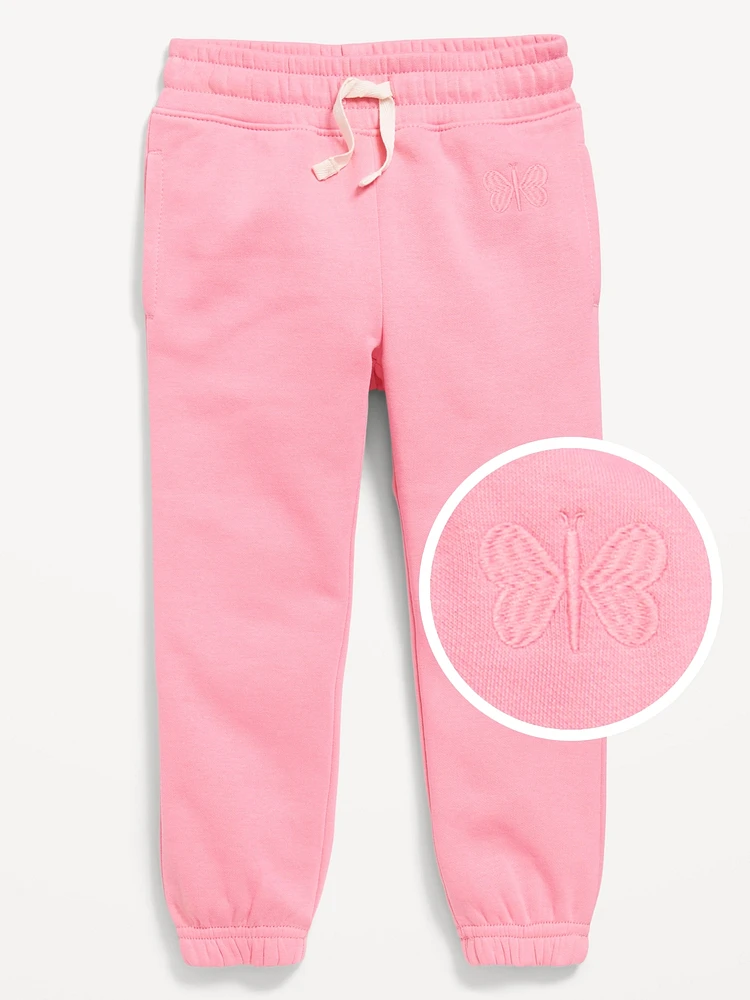 Printed Cinched-Hem Jogger Sweatpants for Toddler Girls