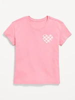 Softest Short-Sleeve Heart-Pocket T-Shirt for Girls