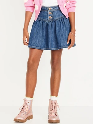 Button-Front Jean Swing Skirt for Girls