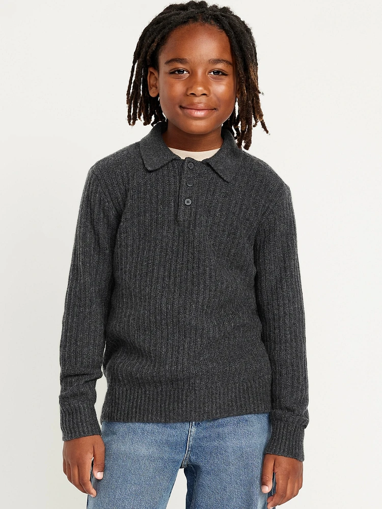 SoSoft Long-Sleeve Polo Sweater for Boys