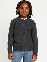 SoSoft Long-Sleeve Polo Sweater for Boys