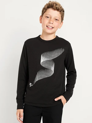 Long-Sleeve Waffle-Knit Graphic Performance Top for Boys