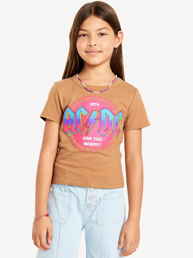 Fitted Short-Sleeve Licensed Graphic T-Shirt for Girls