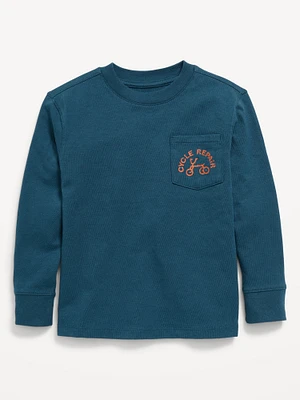 Heavyweight Long-Sleeve Pocket Graphic T-Shirt for Toddler Boys