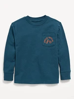 Heavyweight Long-Sleeve Pocket Graphic T-Shirt for Toddler Boys