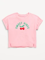 Loose Short-Sleeve Graphic T-Shirt for Toddler Girls