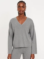 Bell-leeve V-Neck weater