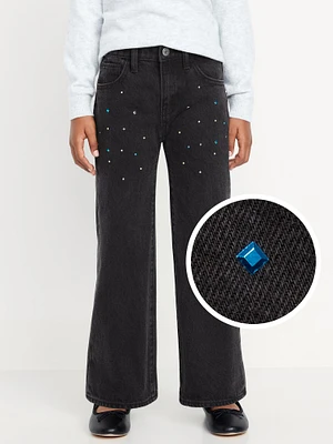 High-Waisted Baggy Studded Flare-Leg Jeans for Girls