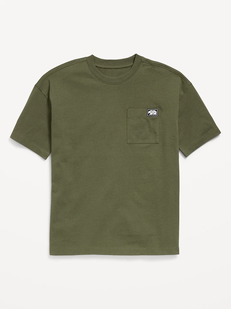 Oversized Short-Sleeve Pocket T-Shirt for Boys