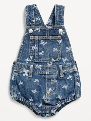 Printed Jean Shortalls for Baby