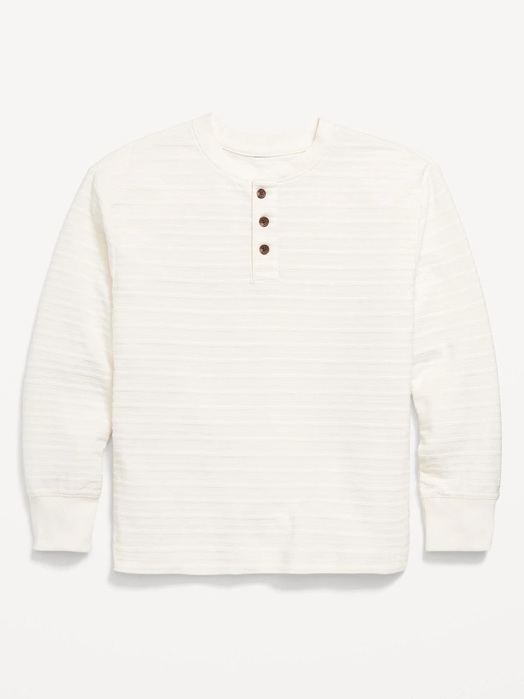 Cozy-Knit ong-Sleeve Henley T-Shirt for Boys