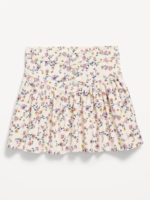 Printed Button-Front Twill Swing Skirt for Toddler Girls