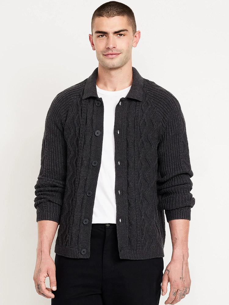 Cable Cardigan Sweater